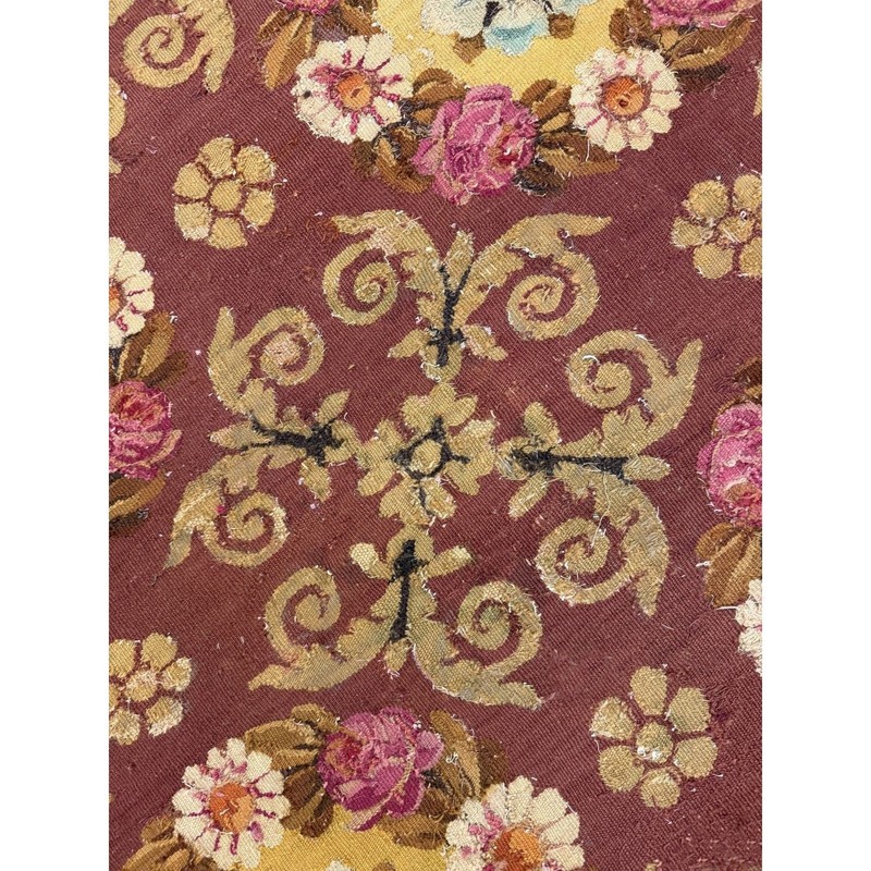 9X10 Antique French Aubusson Wool Area Rug 1840 gallery