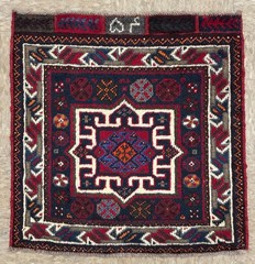 Vintage Qashqai Nomadic Wool Area Rug 2×2 Square Navy Blue Tribal Boho Farmhouse