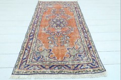 Turkish Oushak Rug Carpet DoorMat Bedroom Kelim Tapis Teppiche 28″x52″ Area Rugs