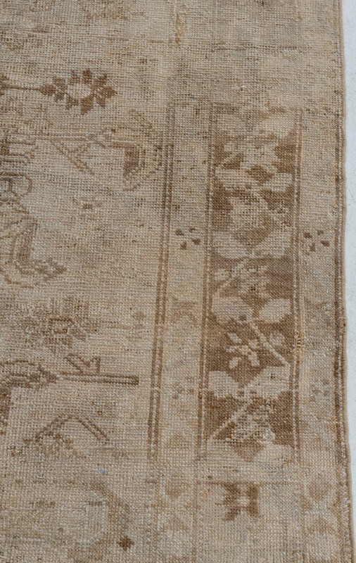 Antique Circa 1900 Tan Subdued Karabagh Hand Knotted Runner 3'5 X 17'10 E25330 gallery