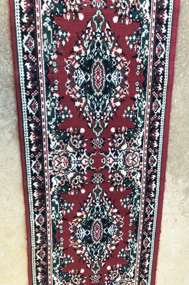 Vintage Oriental / Middle Eastern-Style Runner Rug - 94"x23" w/2 1/2" Fringe gallery