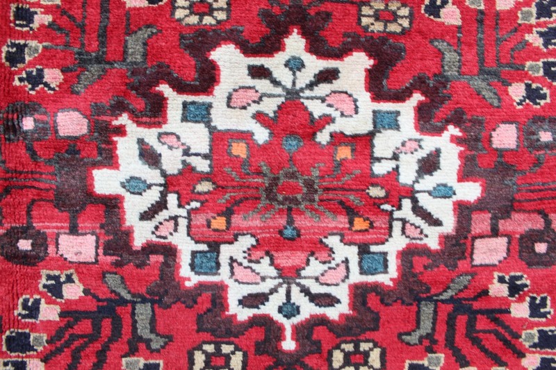 Vintage Hand Made Traditional Oriental Wool Black Red Large Long Rug 312x166cm gallery