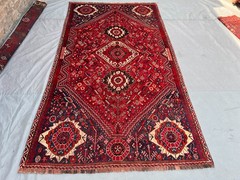 4’10×8’11 ft Vintage Afghan Tribal Geometric Medallion Handnooted Wool Area Rug