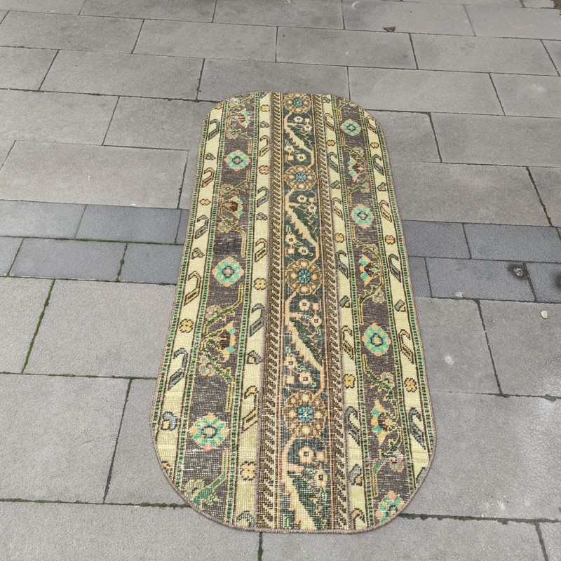2x5 Turkish oval rug 2.23 x 5.41 ft Vintage Handmade rug 68 x 165 cm runner gallery