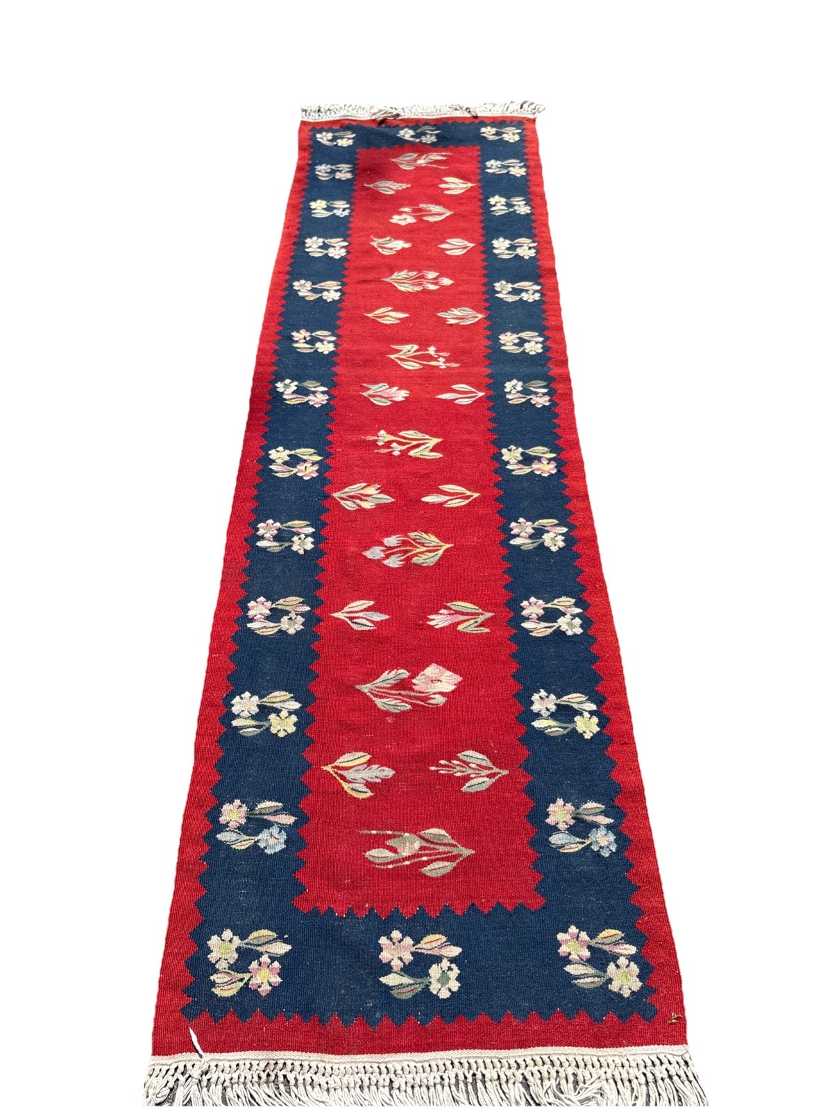 Antique Runner 30” x 8 Ft Wool Vintage Turkish Hand-Knotted Oriental Rug Floral gallery