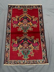 Afghan Tribal Rug 2’10×4’5 ft – Hand Knotted Wool Red Bird Medallion Accent Rug