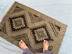 2’11 x 4’5 ft Vintage Afghan Tribal Rug Handmade Wool Geometric Brown Carpet