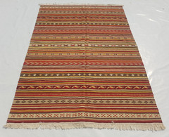Vintage Traditional Handcrafted Turkish Kilim Rug for Home Décor 202×141 cm