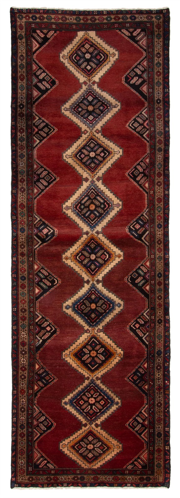 3'5" x 10'9" Vintage Hand-knotted Runner Rug Traditional Oriental Wool Carpet gallery