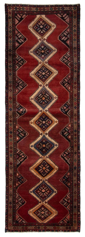 3'5" x 10'9" Vintage Hand-knotted Runner Rug Traditional Oriental Wool Carpet