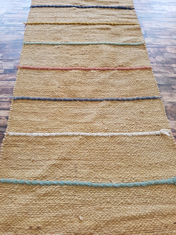 Vintage Handmade Indian Boho Wool Kilim Rug 161x72 cm gallery