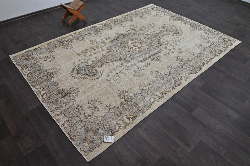 Oushak Turkish Vintage Rug 6x9 Kilim Rug Anatolian Handmade Boho Decor BEIGE gallery