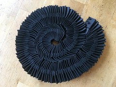 Set x2 Soft Fossil Shell Art Sculpture Neoprene Black for Floor or Wall