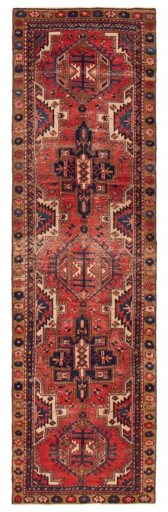 Vintage Hand-knotted Runner Rug 3'2" x 11'0" Traditional Oriental Wool Carpet