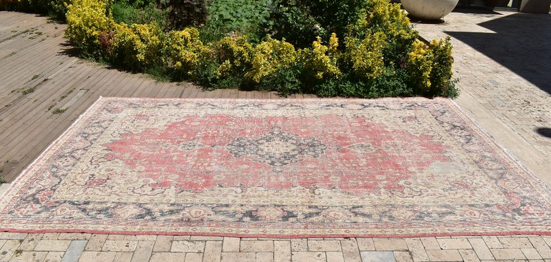 Oushak Rug 245x399cm Vintage Muted Color Medallion Oriental Design 8x13 Turkey gallery