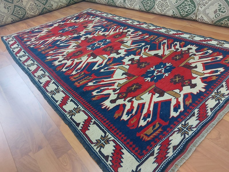 Antique Kazak Rug Azerbaijan Adle Rug Caucasian Eagle Rug Geometric Antique Rug gallery