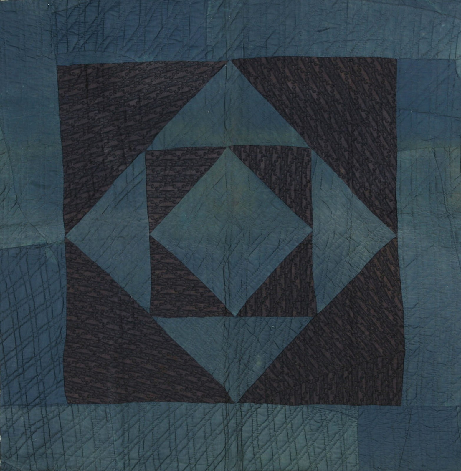 6X6 Antique American Quilts Wool Area Rug 1890 gallery