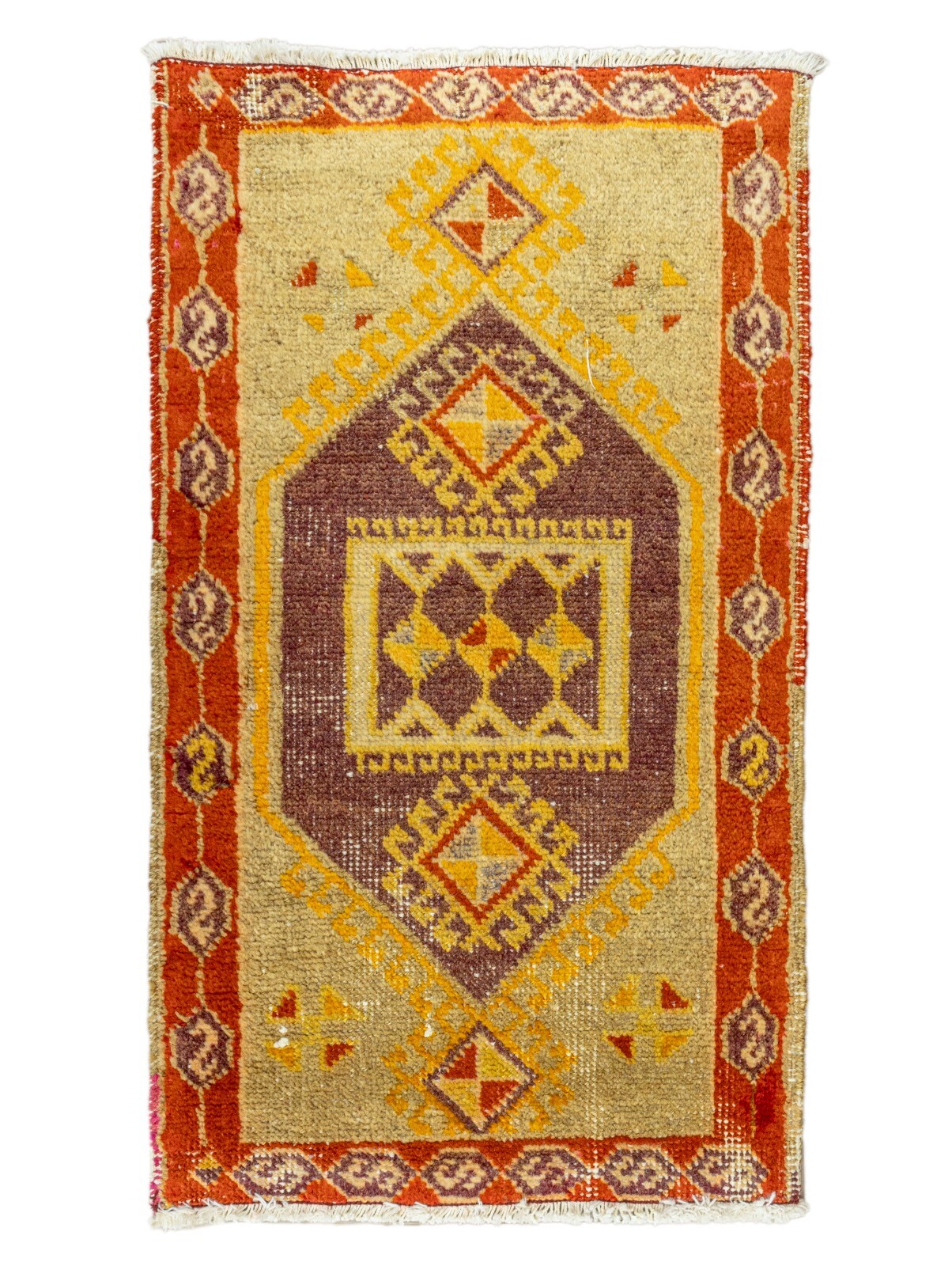 Boho Chic Small Oushak Rug-Vintage Handmade Turkish Carpet-1.6x2.7 ft Door Mat gallery