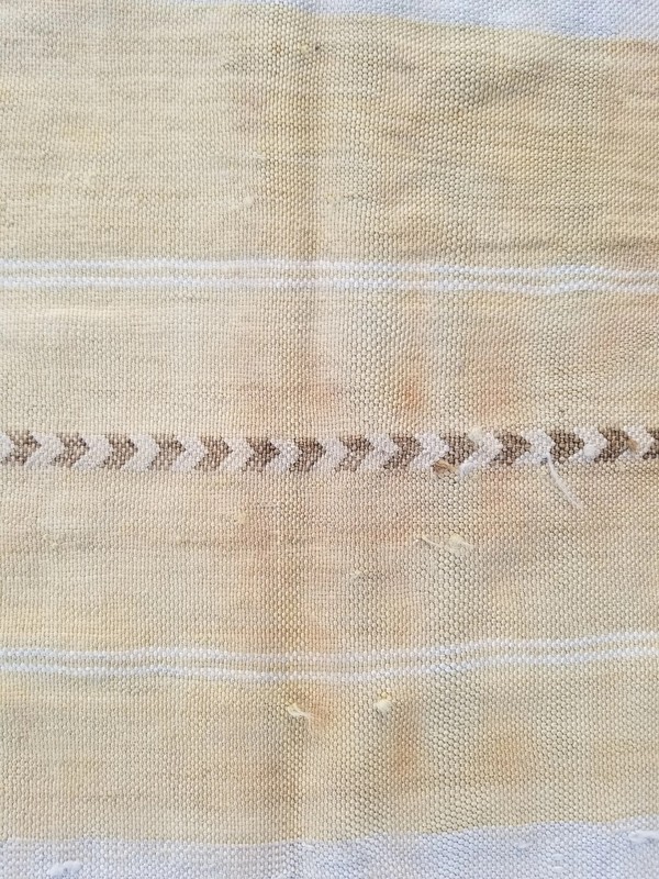Fine Vintage Traditional Hand Made Oriental Wool Beige Kilim Rug 246x133cm gallery