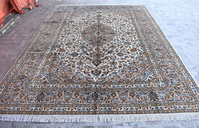 8x12 ft Vintage Caucasian Oriental Area Rug Ivory Floral Hand Knotted Wool Rug gallery