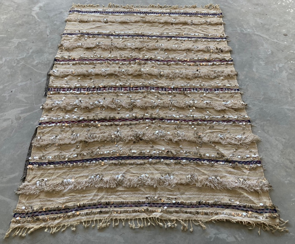 Vintage Handmade Traditional Moroccan Global Boho Wool Kilim Rug 162x120cm