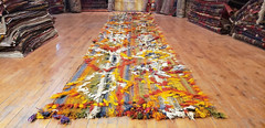 Exquisite Pre-1920’s Antique Natural Dye Wool Kurdish Runner 3’×15′