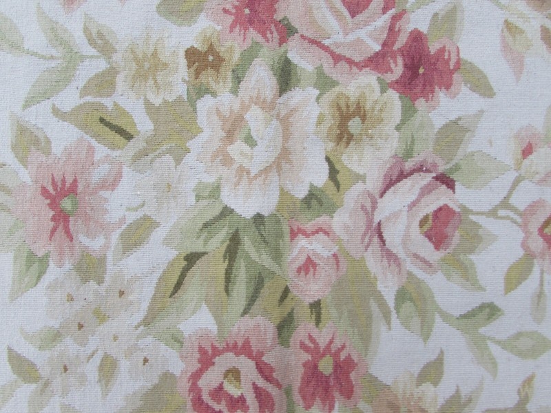 Vintage Hand Made French Design Wool Red Large Original Aubusson 366X271cm gallery