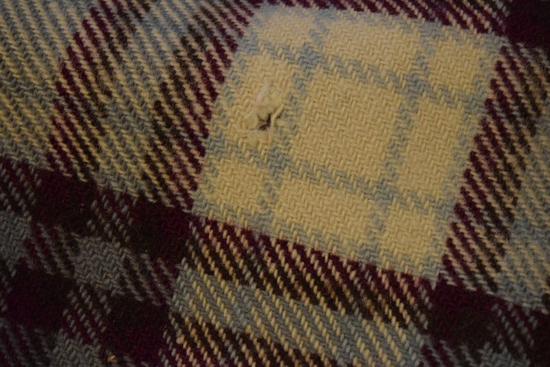 Vintage 100% Wool Fola Rug Plaid Fringed Made in England gallery