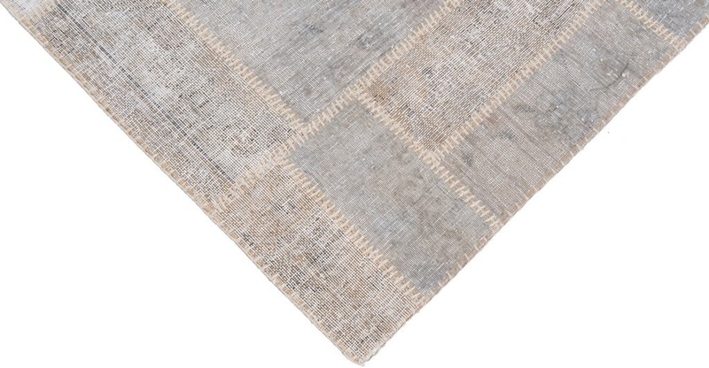 Patchwork 205x149 cm Hand Knotted Vintage Oriental Rug Carpet Gray gallery