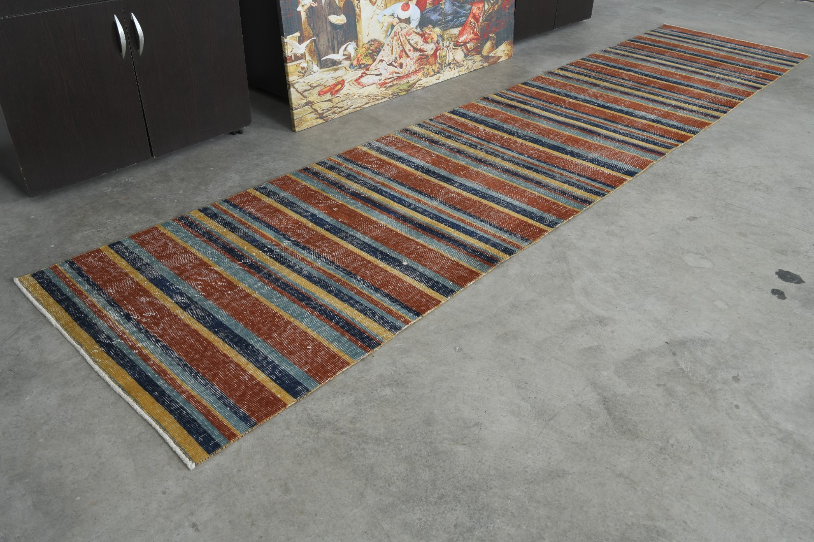 3x11 ft, turkish rug runner, hand-knotted vintage runner, oushak runner rug, 216 gallery