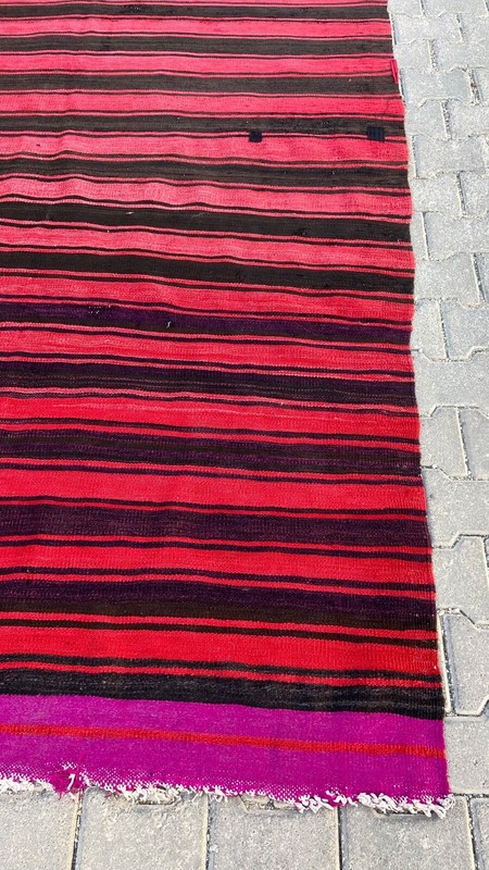 Striped Vintage Handmade Kilim Rug, 5.9x10.5 ft Large Rug, Anatolian Kelim Rug gallery