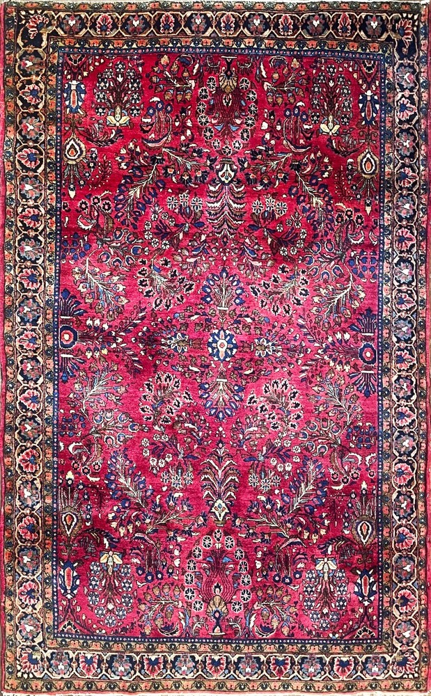 Antique Sarouk rug, c-1920, Excellent Condition #15213 4'1" × 6'6"