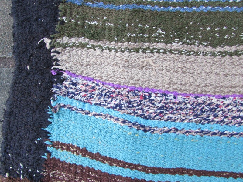 Vintage Traditional Hand Made Oriental Cotton Blue Large Kilim 233x125cm gallery
