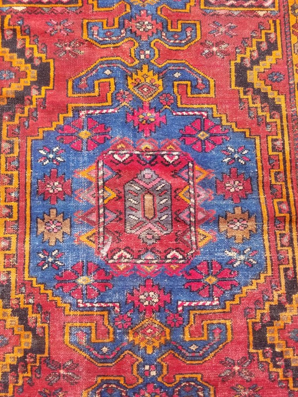 Vintage Distressed Hand Made Traditional Oriental Wool Multicolor Rug 6.7x4.1ft gallery