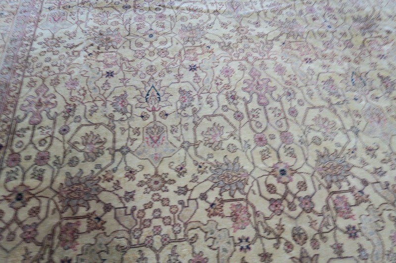 Vintage Turkish Sivas Kayseri Oushak Rug 10'9 x 13'8 Hand Knotted Wool Allover gallery