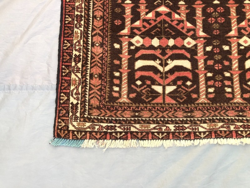 3'1" x 4'8" Afghan Baluchi Rug Hand-Knotted Soft Pile Tribal Geometric Carpet gallery