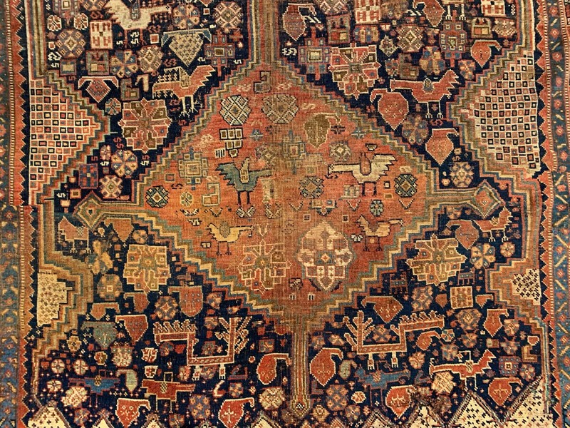 Antique Tribal Qashqai Rug 275x157 cm, medium, oriental Carpet truly Shabby Chic gallery