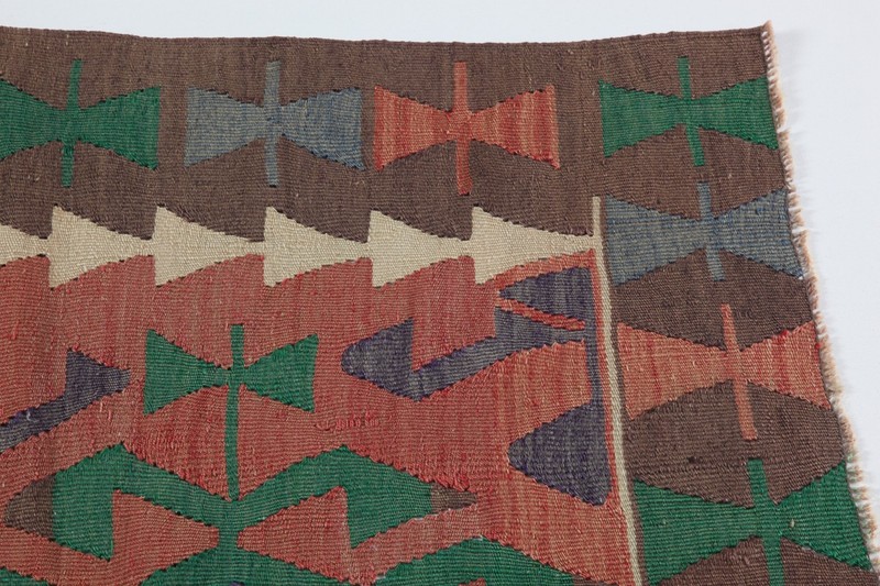Vintage Flatweave Turkish Kilim – Handwoven Bohemian Rug, Decorative Area Kilim gallery