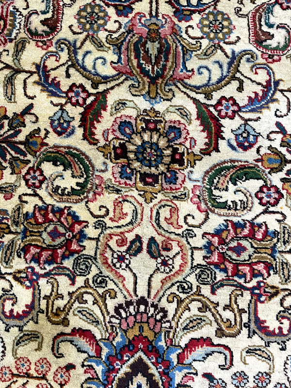 Antique Oriental Hand-Knotted Wool Area Rug Ivory/Beige/Blue/Red 9'10" x 12'9" gallery