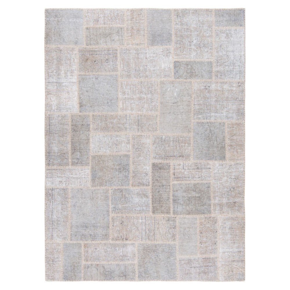 Patchwork 205x149 cm Hand Knotted Vintage Oriental Rug Carpet Gray
