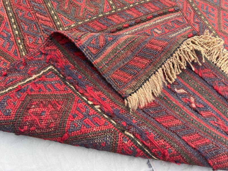 2'5 x 9'4 ft Vintage Afghan Baluchi Flat Weave Runner Rug Handmade Tribal Carpet gallery