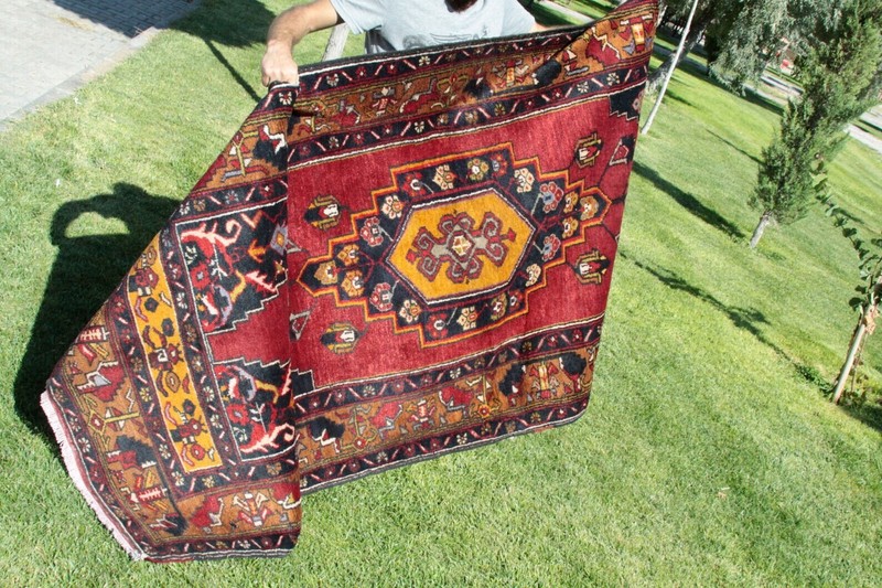 Rare Antique Cr1900-1939's Multi-Colored Wool Pile Area Rug 3'10''x9' gallery