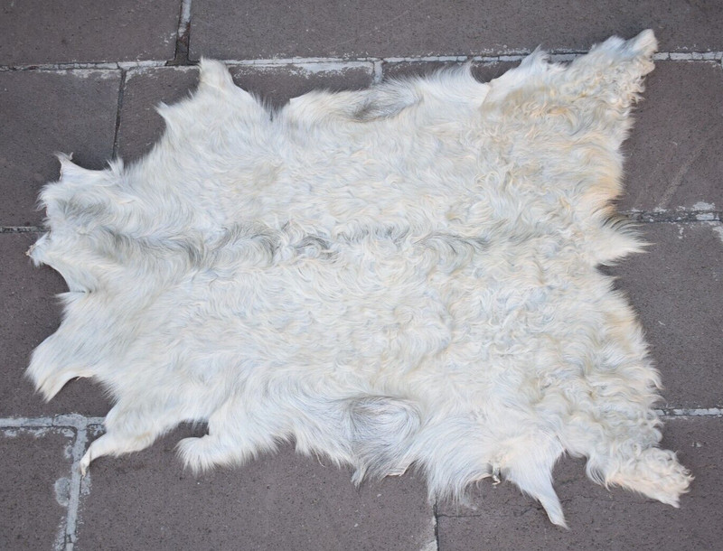 Angora Goat Leather Fur 2 x 3 ft Goatskin Pelt Hide 100% Natural Goat Skin Rug gallery