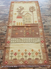 Vintage Handmade Traditional Swedish Kilim Floor Rug Carpet 170×85 cm