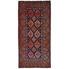4’8X9’7 ft Handmade Tribal Style Vintage Red Oriental Wide Runner Rug Carpet