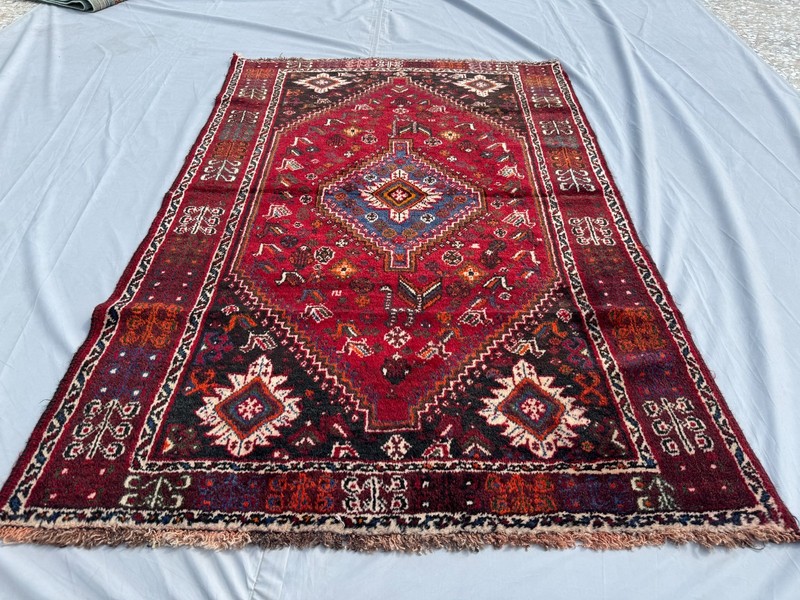 4x6 ft Hand Knotted Vintage Afghan Area Rug Oriental Medallion Geometric Carpet gallery