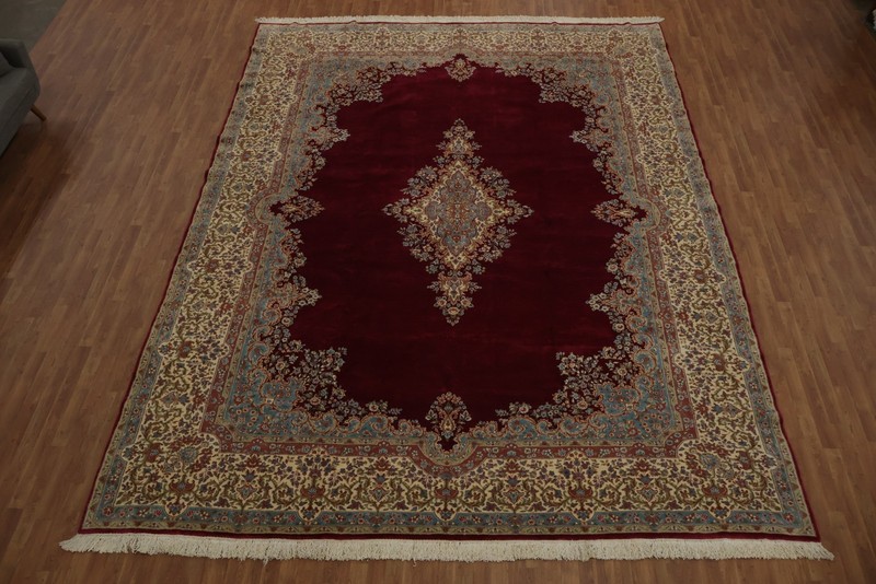Classic Burgundy Palace Size Rug 12x16 Wool Hand-made Medallion Vintage Carpet gallery