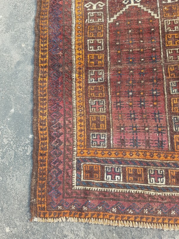 Vintage Hand Made Traditional Rug Oriental Wool Multicolor Carpet 134x95 cm gallery