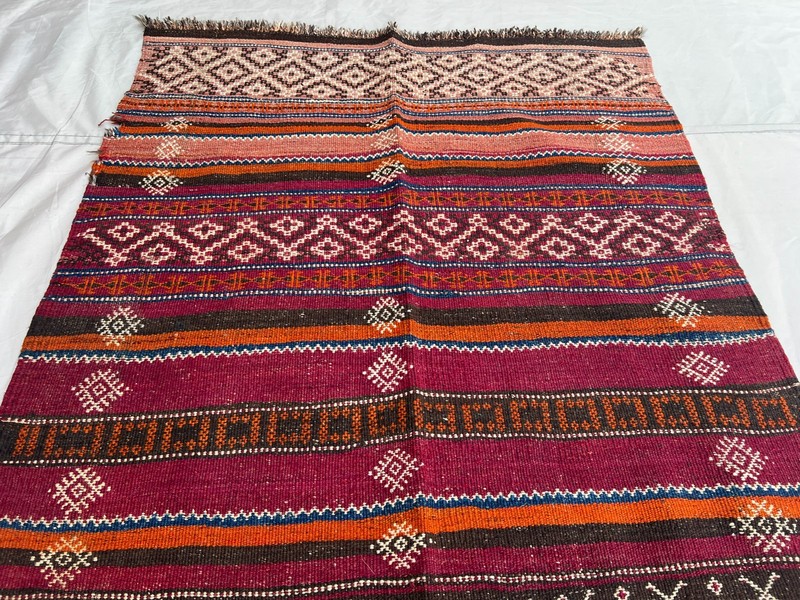 3.5 X 8 ft Vintage Stunning Full Embroidery Tribal Maldari Sistan Soumak Runner gallery