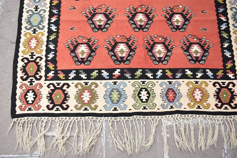 Vintage Sharkoy Rug 55'' x 78'' Flat Woven Sharkoy Kilim Fine Quality Wool Rug gallery
